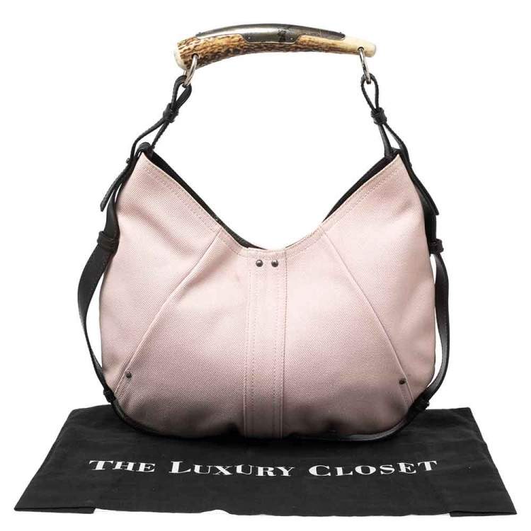 Pre Owned Yves Saint Laurent Pink Fabric Mombasa Hobo