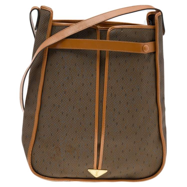 Brown Le Monogramme coated-canvas cross-body bag, Saint Laurent