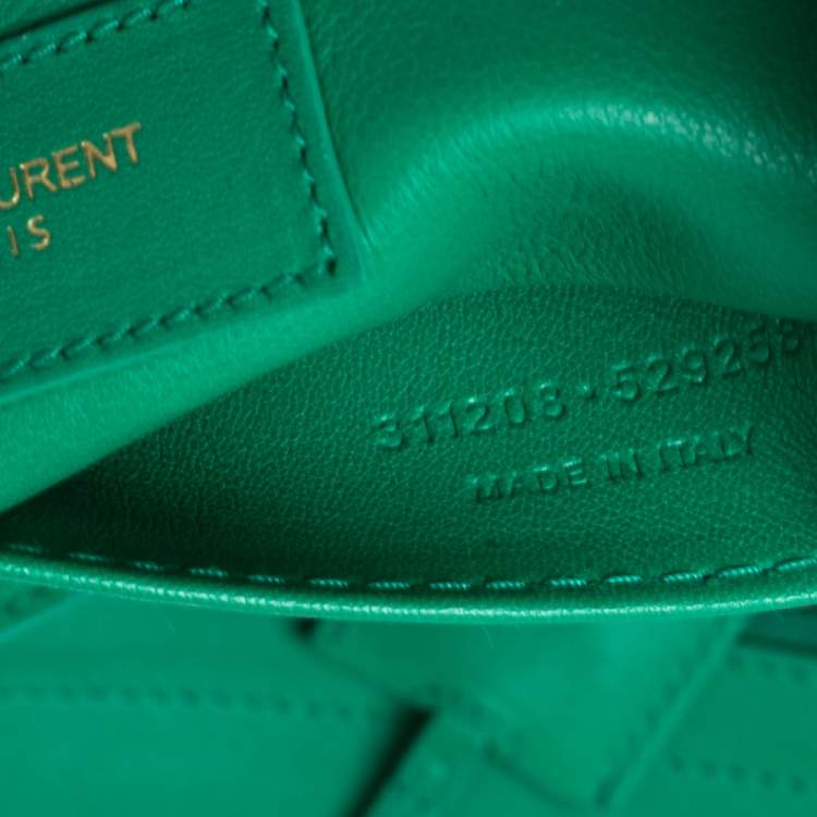 Pre Owned Yves Saint Laurent Green Leather Medium Cabas Y-Ligne Tote