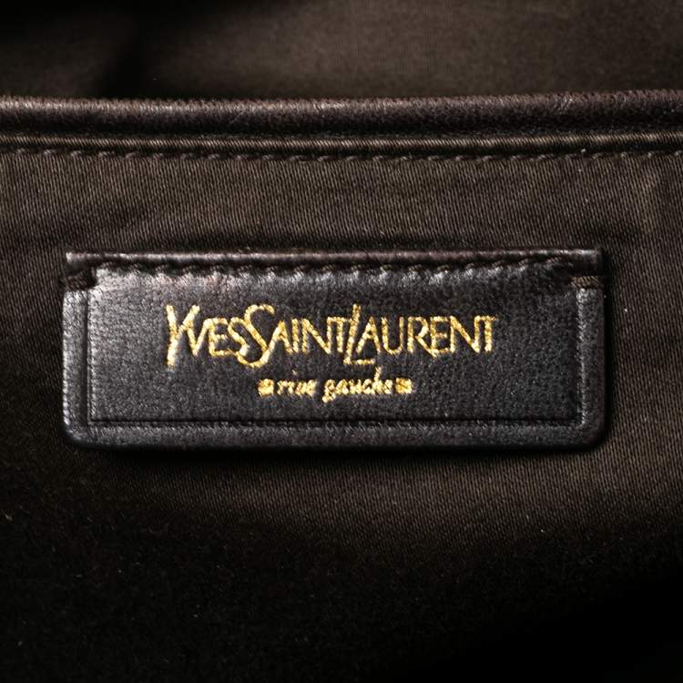 Pre Owned Yves Saint Laurent Green Leather Oversized Muse Bag