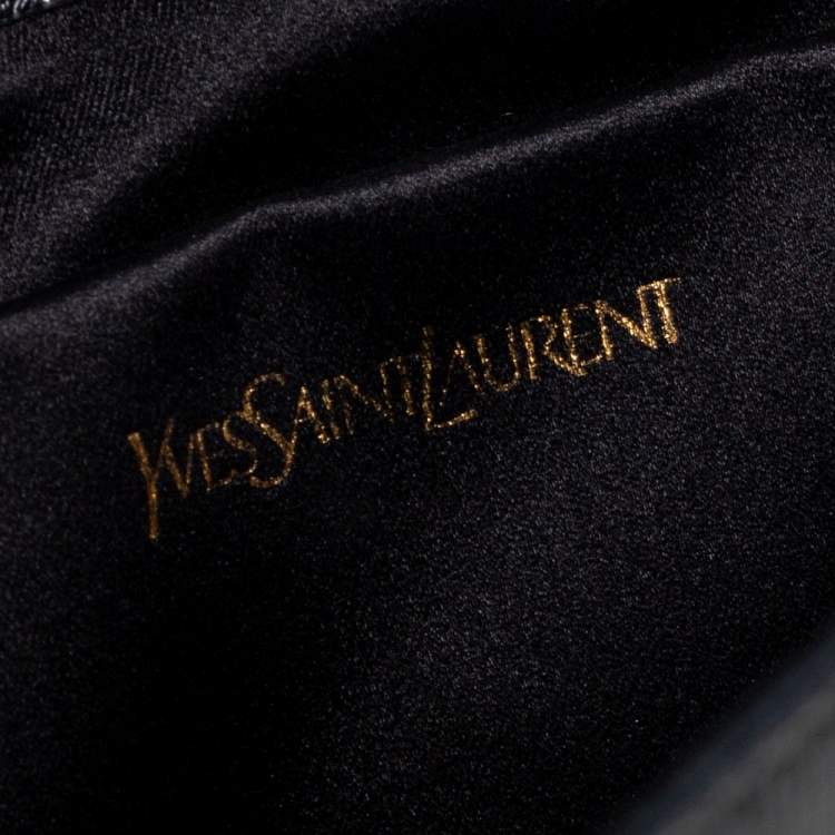 Pre Owned Yves Saint Laurent Black Patent Leather Belle De Jour Flap Clutch