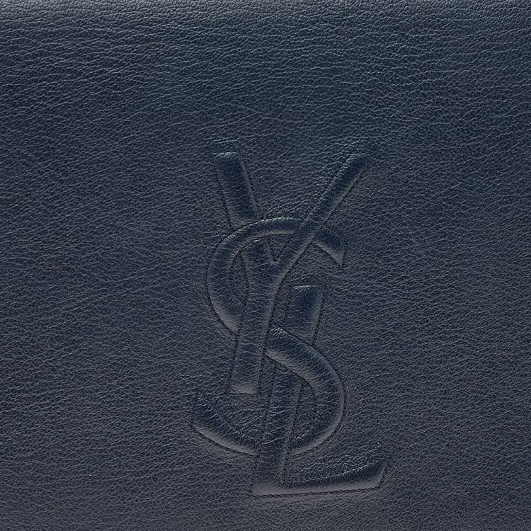 Pre Owned Yves Saint Laurent Dark Blue Leather Belle De Jour Clutch