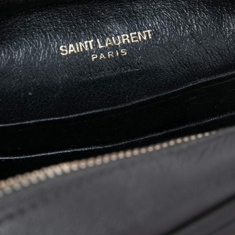 Pre Owned Saint Laurent Brown Leather Blogger Crossbody Bag