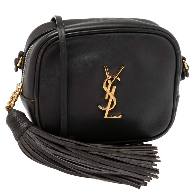 Pre Owned Saint Laurent Brown Leather Blogger Crossbody Bag