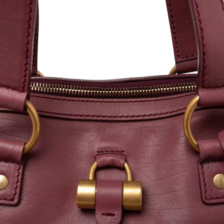 Pre Owned Yves Saint Laurent Purple Leather Oversized Muse Bag