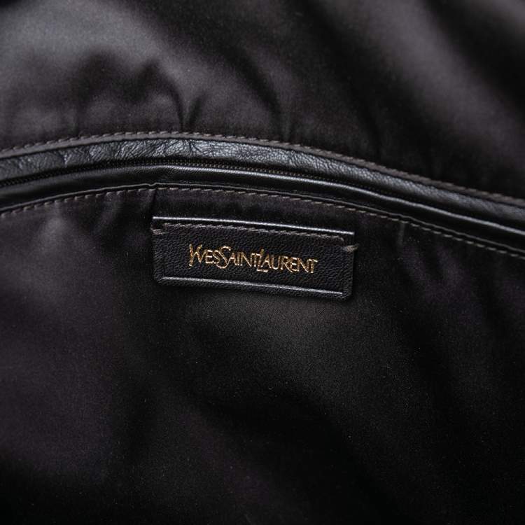Pre Owned Yves Saint Laurent Purple Leather Oversized Muse Bag