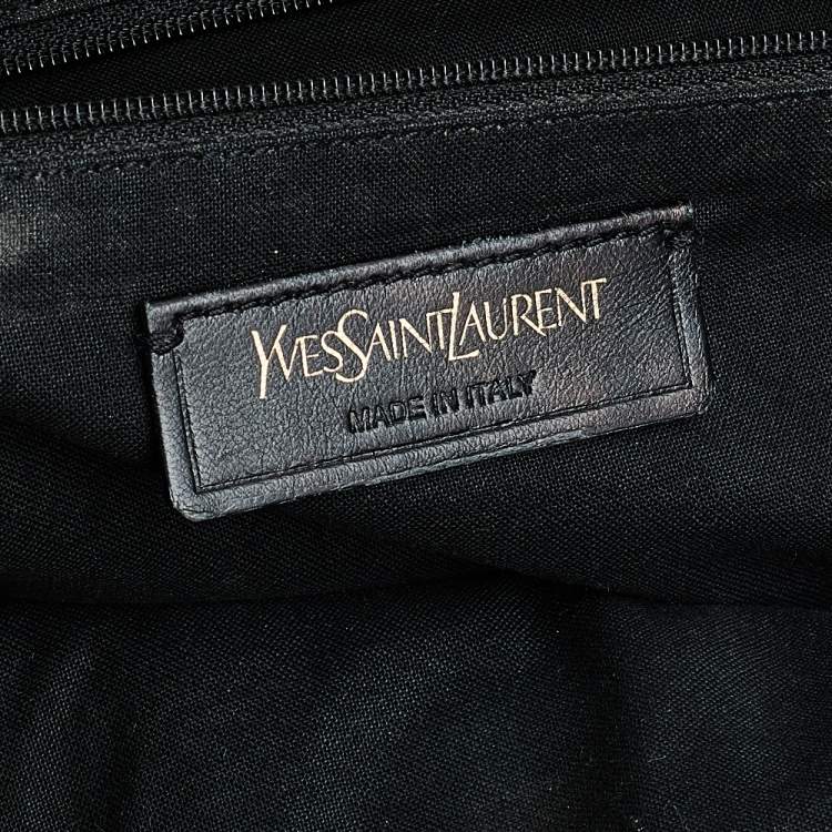 Pre Owned Yves Saint Laurent Grey Leather Small Cabas Chyc Tote