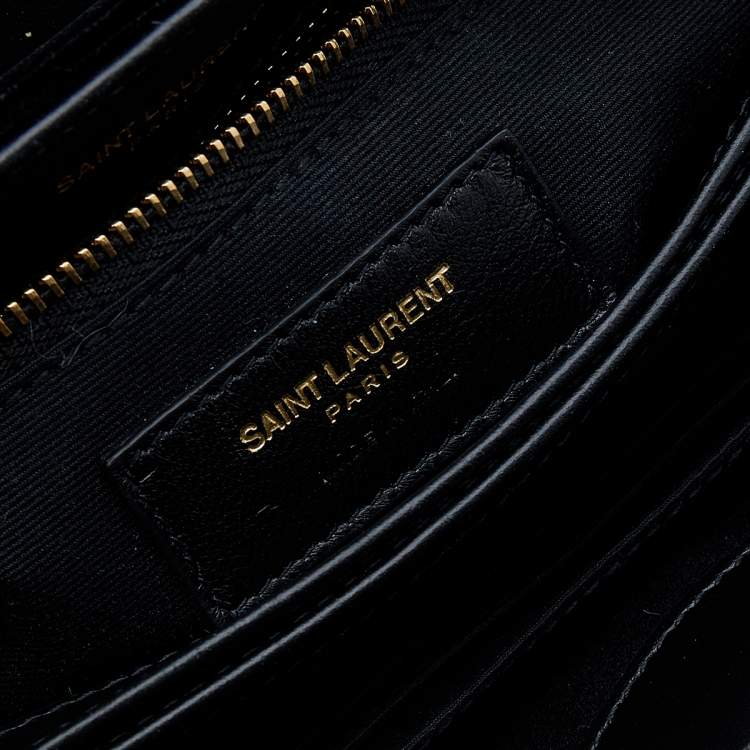 Pre Owned Saint Laurent Black Velvet Loulou Shoulder Bag