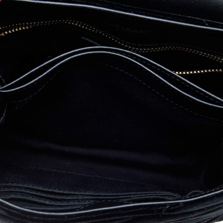 Pre Owned Saint Laurent Black Velvet Loulou Shoulder Bag