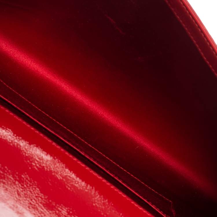 Pre Owned Yves Saint Laurent Red Patent Leather Belle De Jour Clutch