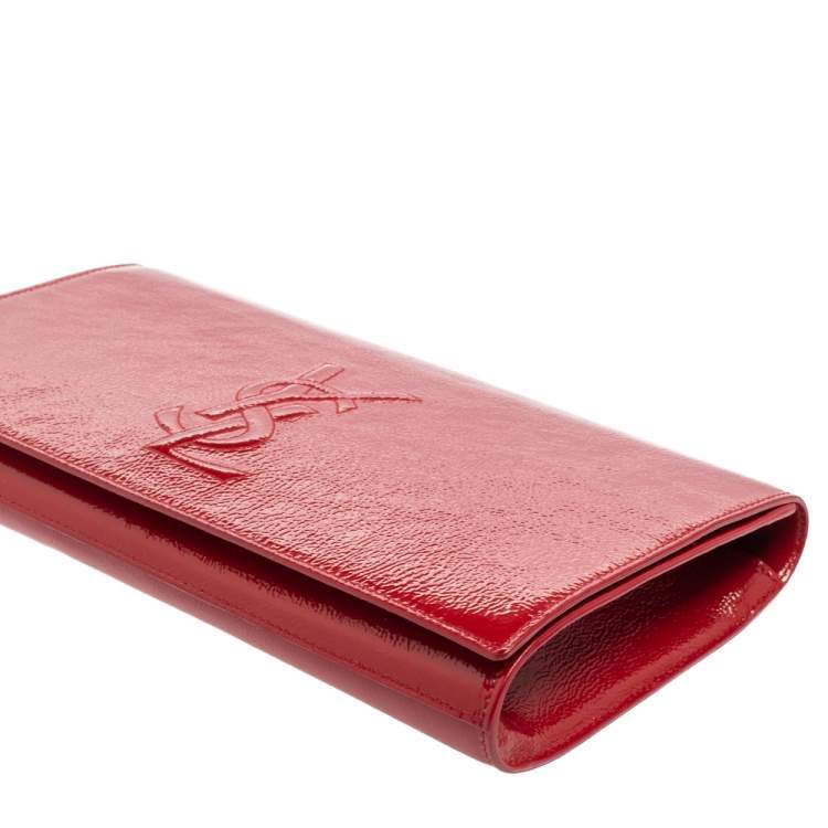 Pre Owned Yves Saint Laurent Red Patent Leather Belle De Jour Clutch
