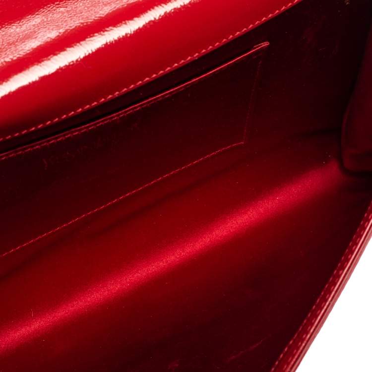 Pre Owned Yves Saint Laurent Red Patent Leather Belle De Jour Clutch