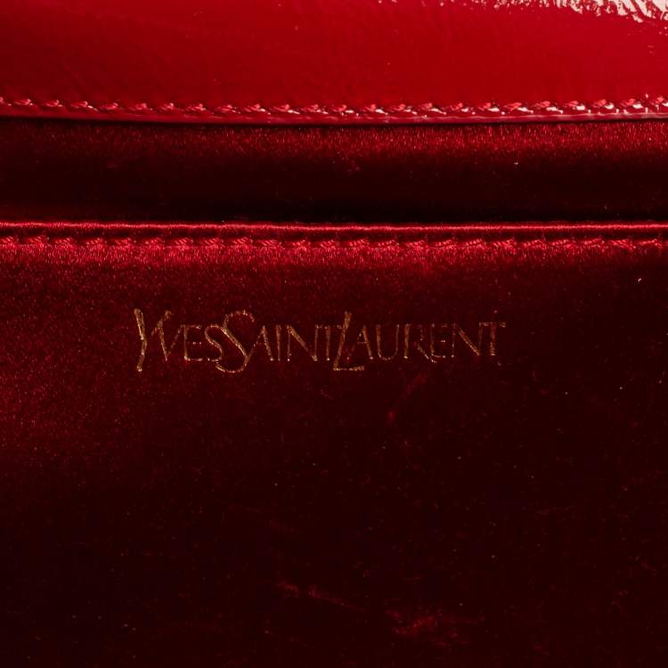 Pre Owned Yves Saint Laurent Red Patent Leather Belle De Jour Clutch