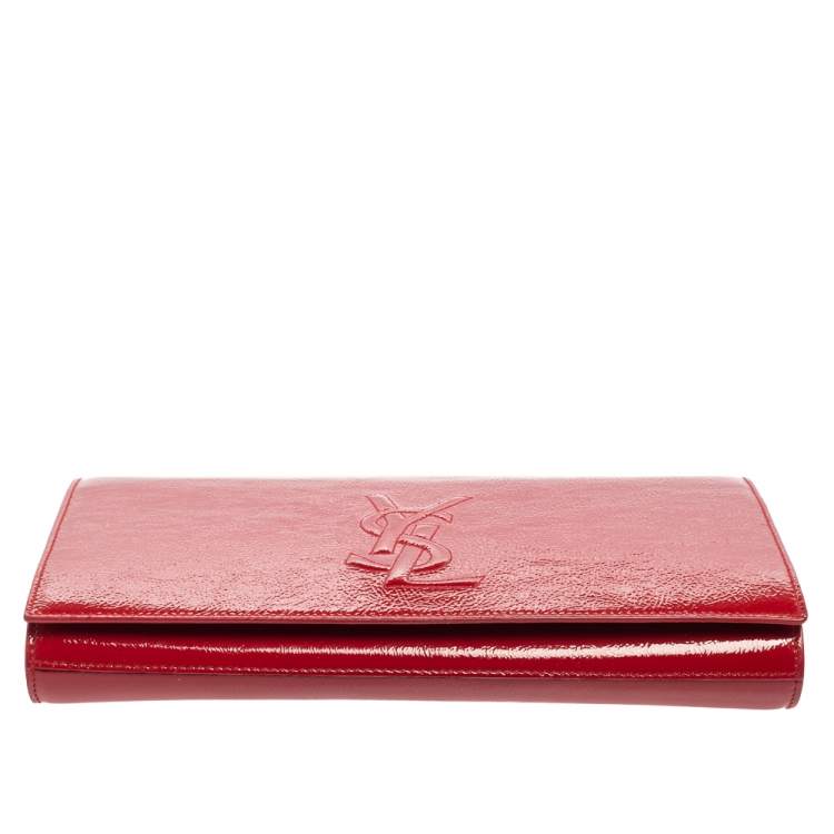 Pre Owned Yves Saint Laurent Red Patent Leather Belle De Jour Clutch