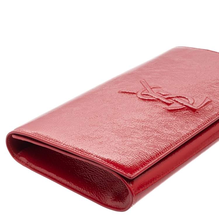 Pre Owned Yves Saint Laurent Red Patent Leather Belle De Jour Clutch
