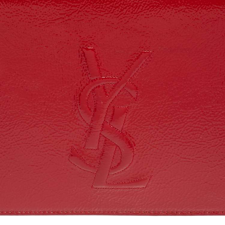 Pre Owned Yves Saint Laurent Red Patent Leather Belle De Jour Clutch
