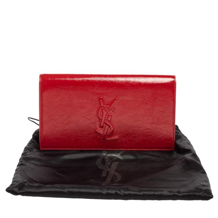 Pre Owned Yves Saint Laurent Red Patent Leather Belle De Jour Clutch