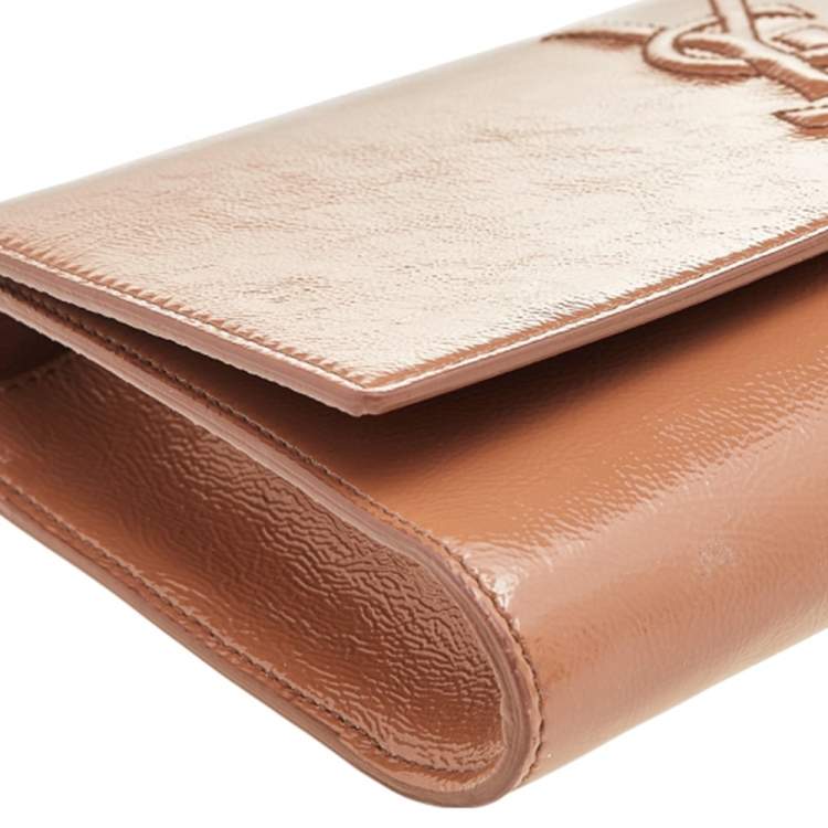 Pre Owned Yves Saint Laurent Beige Patent Leather Belle De Jour Clutch