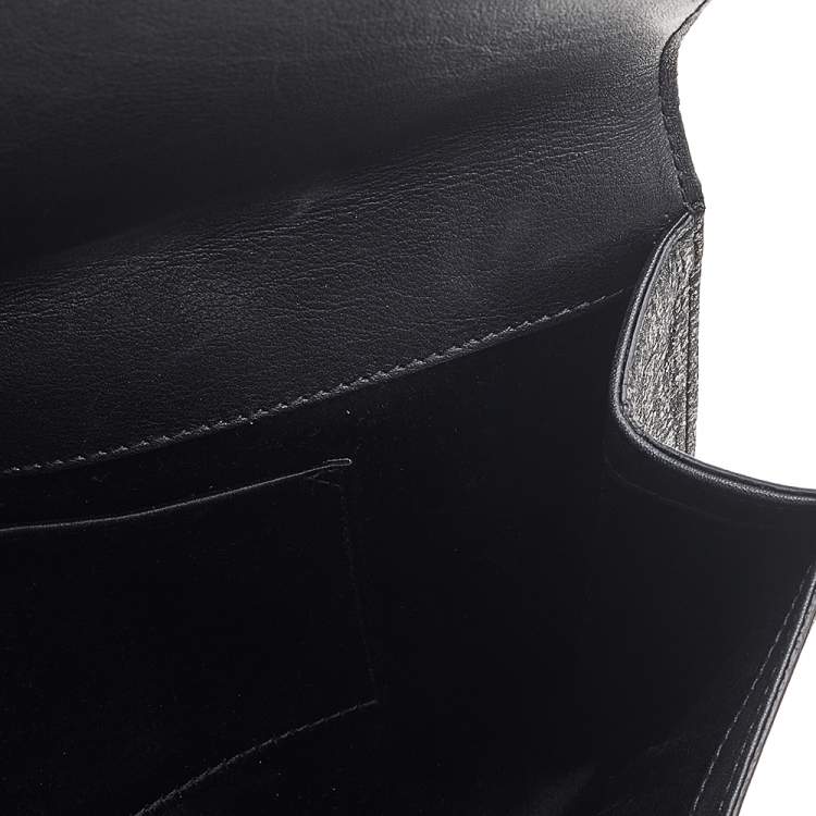 Pre Owned Yves Saint Laurent Metallic Suede Belle De Jour Flap Clutch