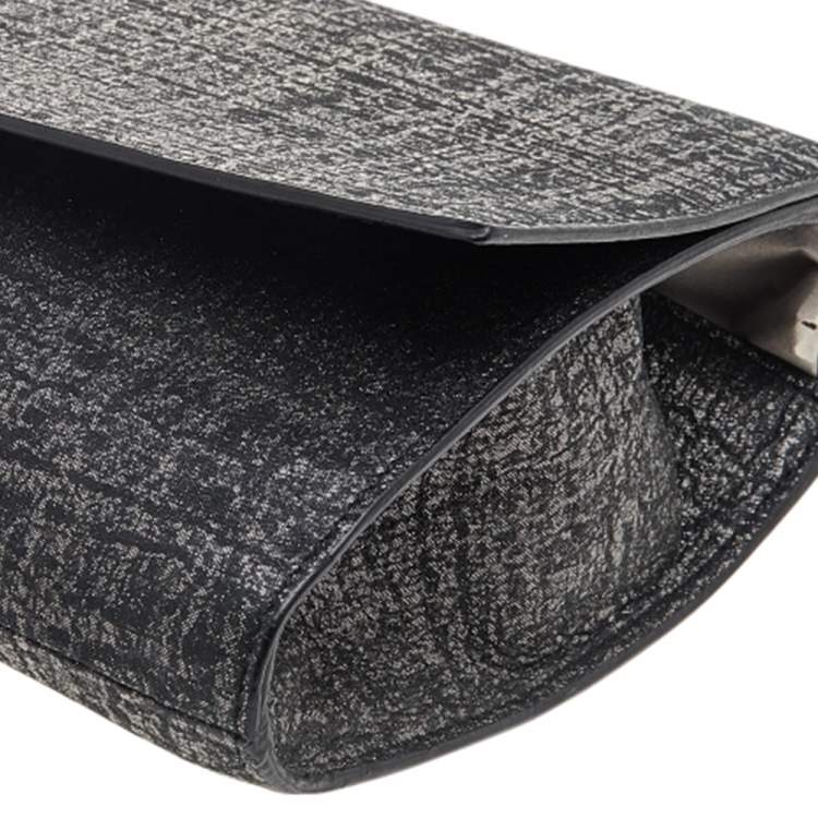 Pre Owned Yves Saint Laurent Metallic Suede Belle De Jour Flap Clutch