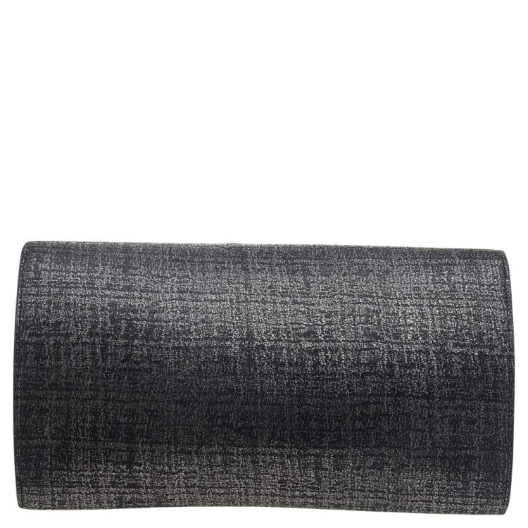 Pre Owned Yves Saint Laurent Metallic Suede Belle De Jour Flap Clutch