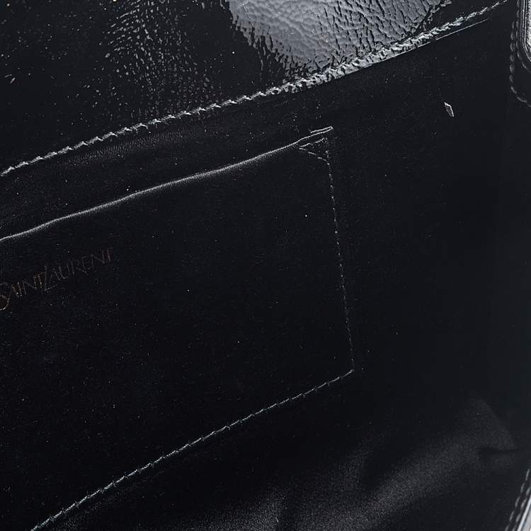 Pre Owned Yves Saint Laurent Black Patent Leather Belle De Jour Flap Clutch