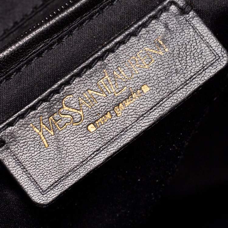 Pre Owned Yves Saint Laurent Beige Glossy Leather Rive Gauche Satchel