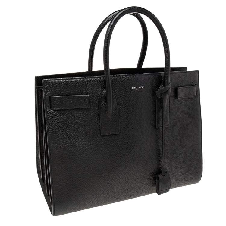 Pre Owned Saint Laurent Black Leather Medium Sac De Jour Tote