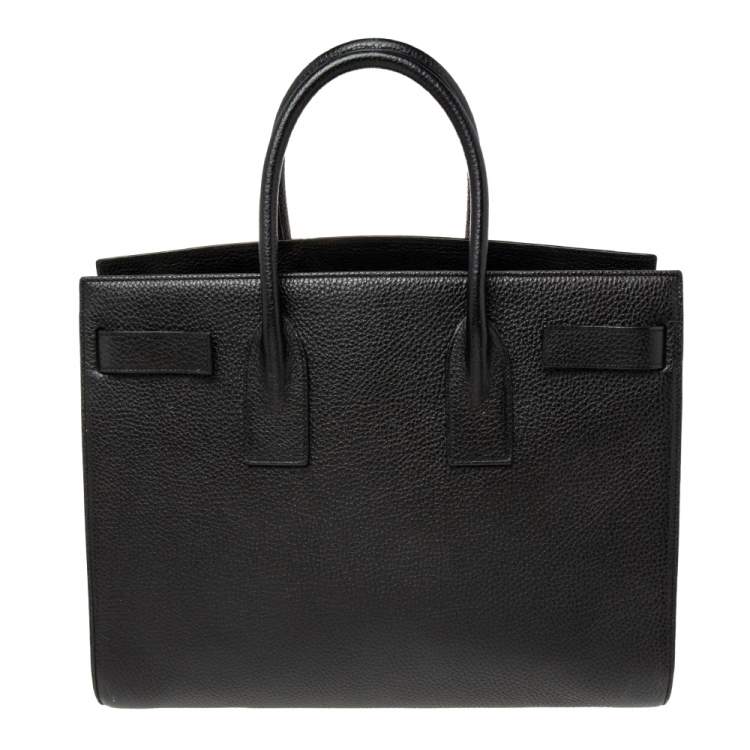 Pre Owned Saint Laurent Black Leather Medium Sac De Jour Tote