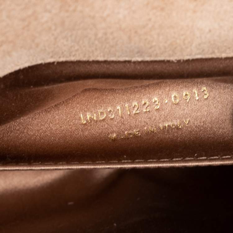 Pre Owned Yves Saint Laurent Beige Patent Leather Belle De Jour Flap Clutch
