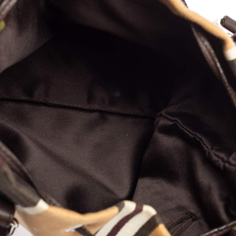 Pre Owned Yves Saint Laurent Multicolor Canvas & Velvet Drawstring Kahala Tote