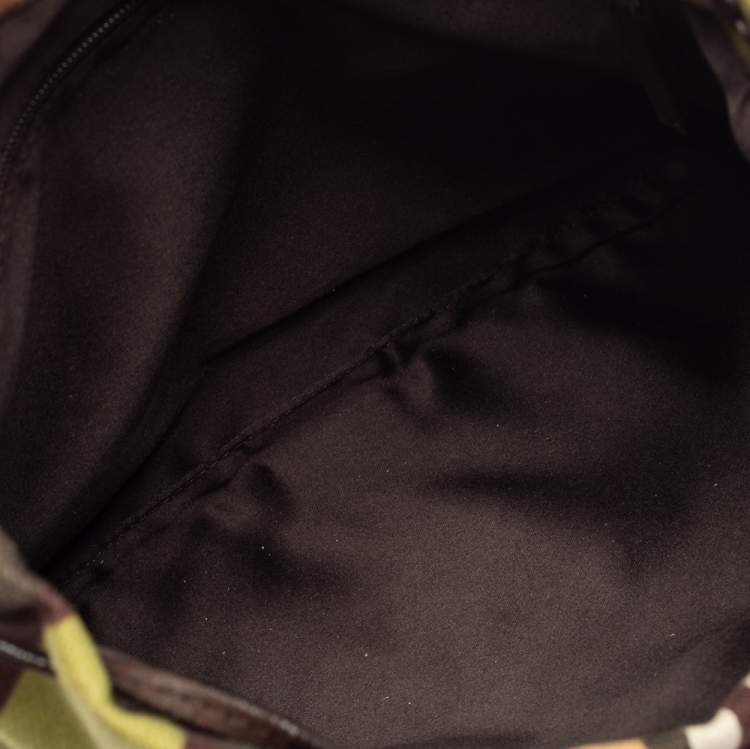 Pre Owned Yves Saint Laurent Multicolor Canvas & Velvet Drawstring Kahala Tote