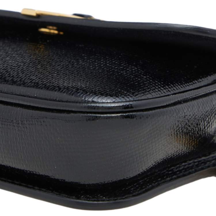 Pre Owned Yves Saint Laurent Black Patent Chyc Mini Belt Bag