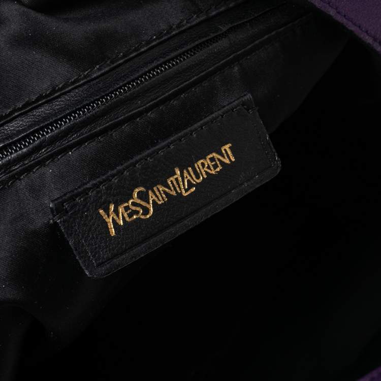 Pre Owned Yves Saint Laurent Purple Leather Roady Hobo