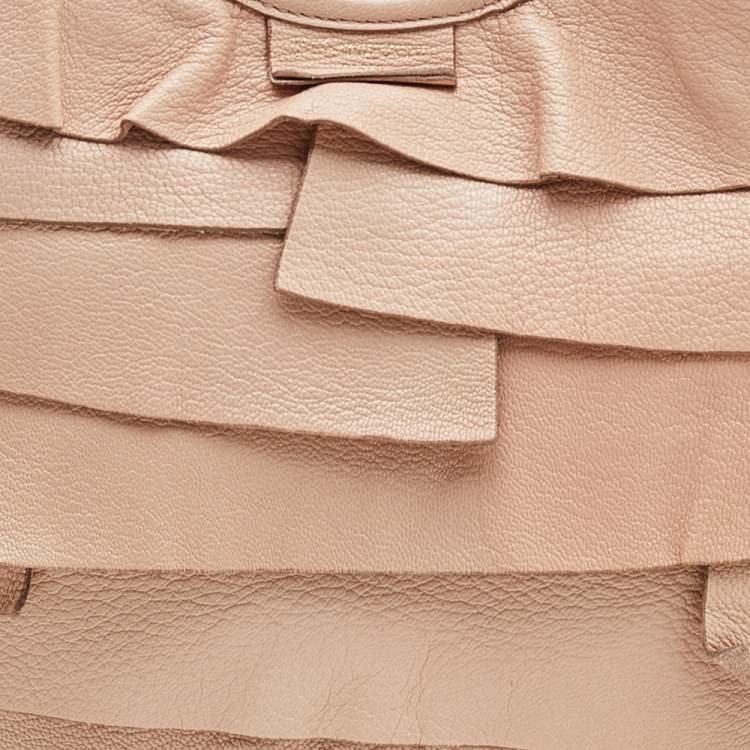 Pre Owned Yves Saint Laurent Beige Leather St. Tropez Hobo