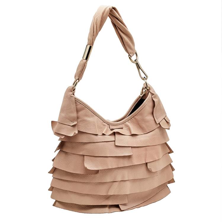 Pre Owned Yves Saint Laurent Beige Leather St. Tropez Hobo