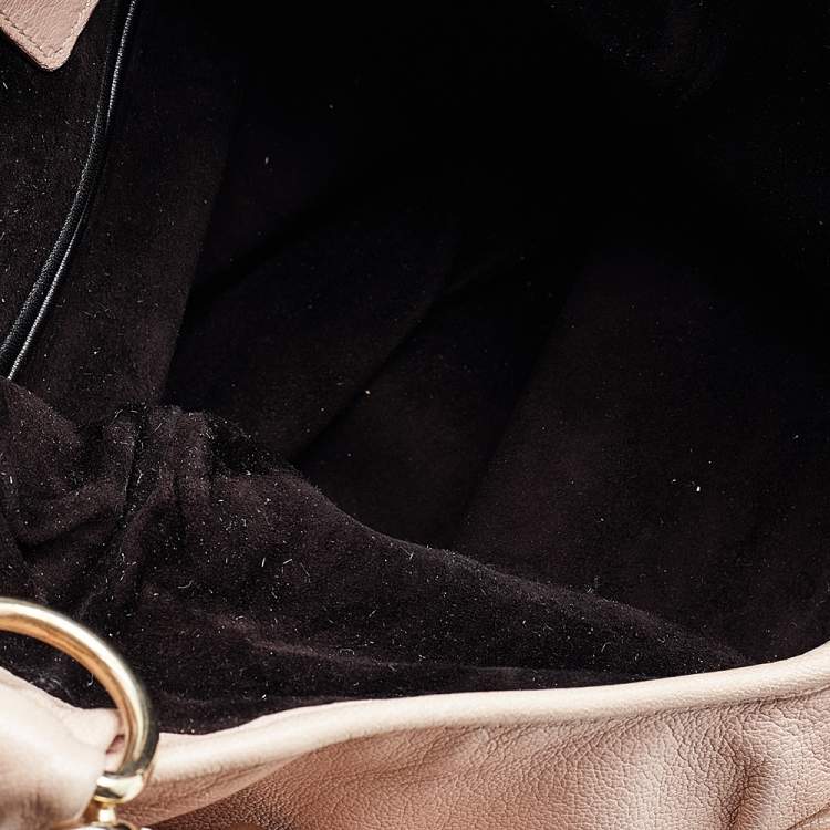 Pre Owned Yves Saint Laurent Beige Leather St. Tropez Hobo