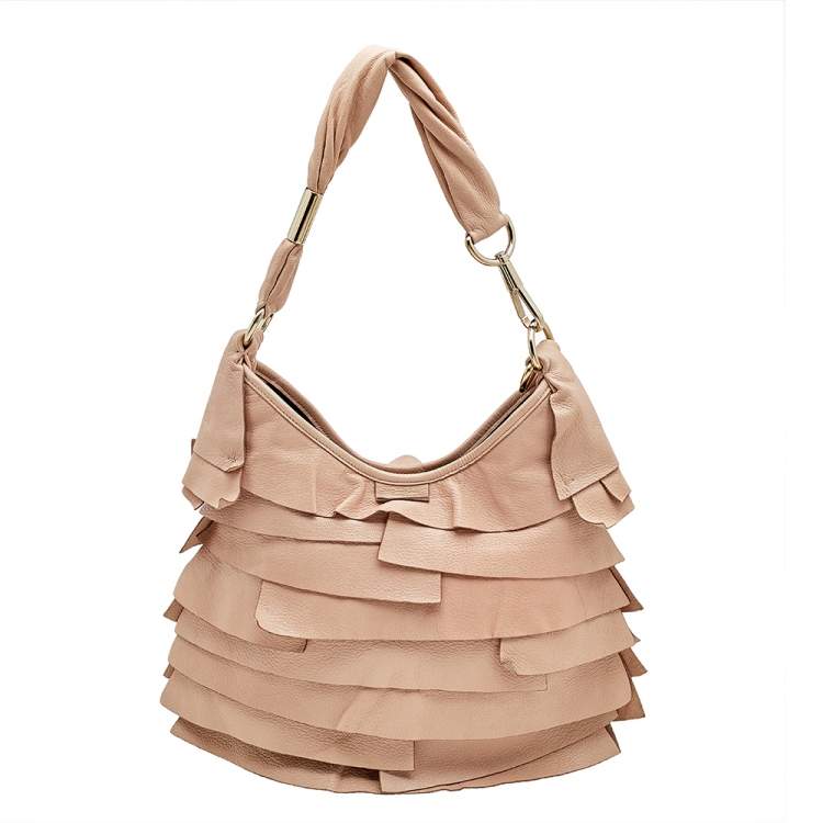 Pre Owned Yves Saint Laurent Beige Leather St. Tropez Hobo