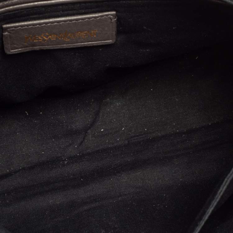 Pre Owned Yves Saint Laurent Grey Leather Dandy Shoulder Bag