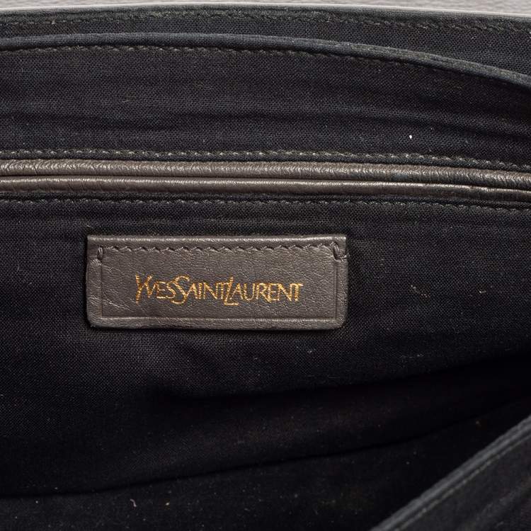 Pre Owned Yves Saint Laurent Grey Leather Dandy Shoulder Bag