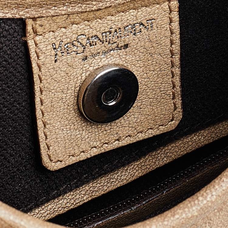 Pre Owned Yves Saint Laurent Beige Leather Vincennes Mombasa Hobo