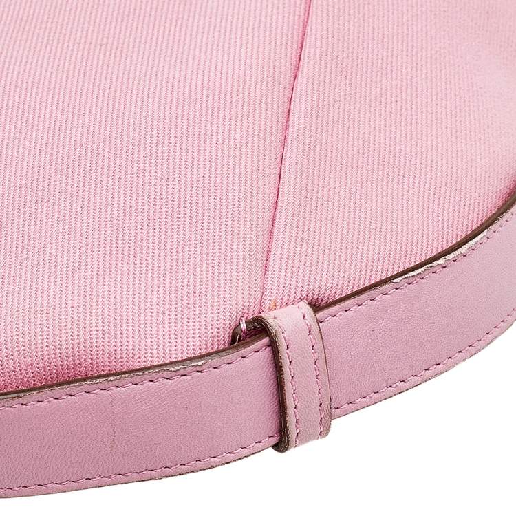 Pre Owned Yves Saint Laurent Pink Canvas And Leather Vincennes Mombasa Hobo