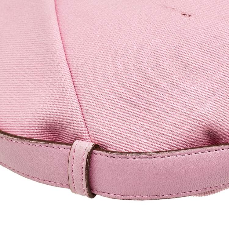 Pre Owned Yves Saint Laurent Pink Canvas And Leather Vincennes Mombasa Hobo