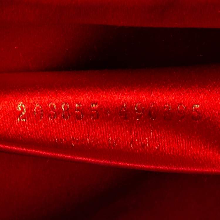 Pre Owned Yves Saint Laurent Orange Textured Patent Leather Belle De Jour Flap Clutch