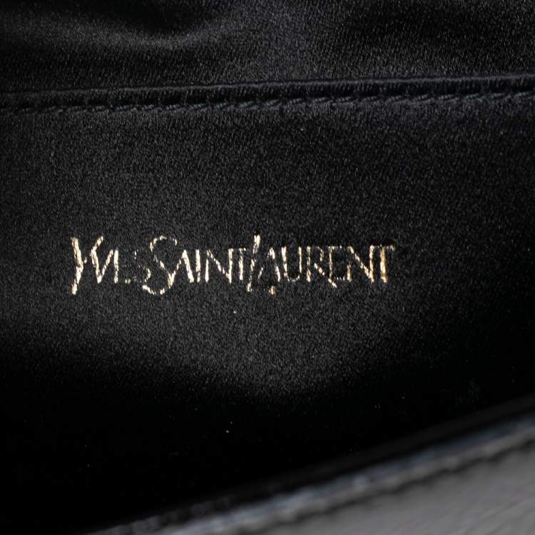 Pre Owned Yves Saint Laurent Black Patent Leather Belle De Jour Clutch