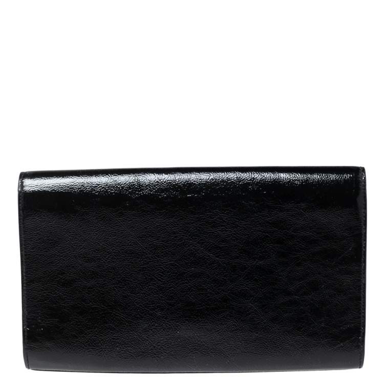 Pre Owned Yves Saint Laurent Black Patent Leather Belle De Jour Clutch