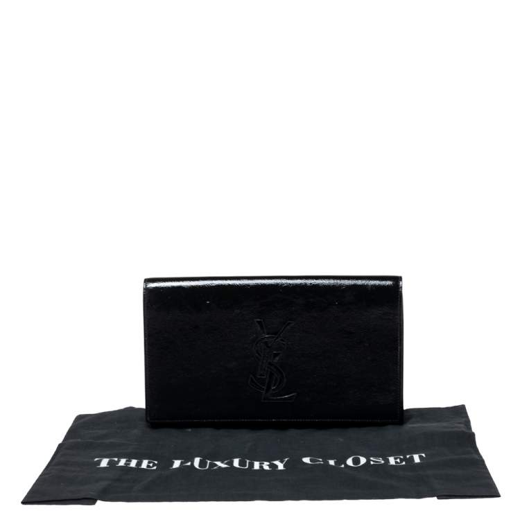 Pre Owned Yves Saint Laurent Black Patent Leather Belle De Jour Clutch
