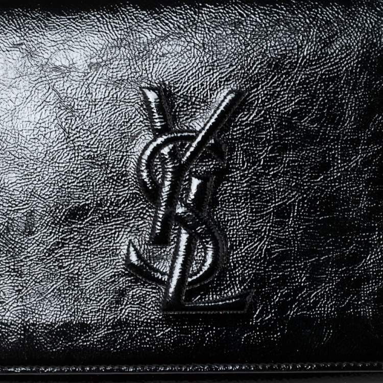 Pre Owned Yves Saint Laurent Black Patent Leather Belle De Jour Clutch