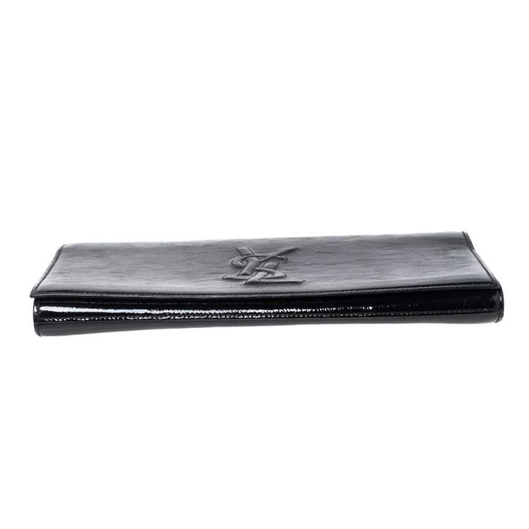 Pre Owned Yves Saint Laurent Black Patent Leather Belle De Jour Clutch