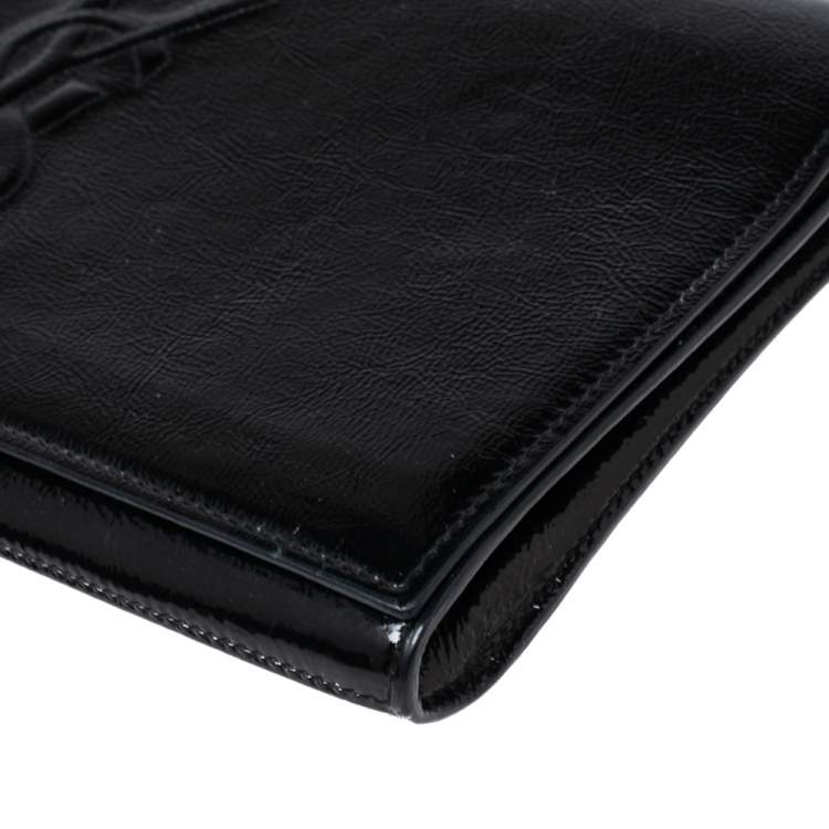 Pre Owned Yves Saint Laurent Black Patent Leather Belle De Jour Clutch